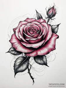 Tattoo sketch линейная роза, tattoo line art,... - эскиз тату (№1757955257_0, 15.09.2025 16:54) — Tatufoto.com