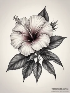 Tattoo sketch hibiscus flower, tattoo drawing... - эскиз тату (№1757956455_0, 15.09.2025 17:14) — Tatufoto.com