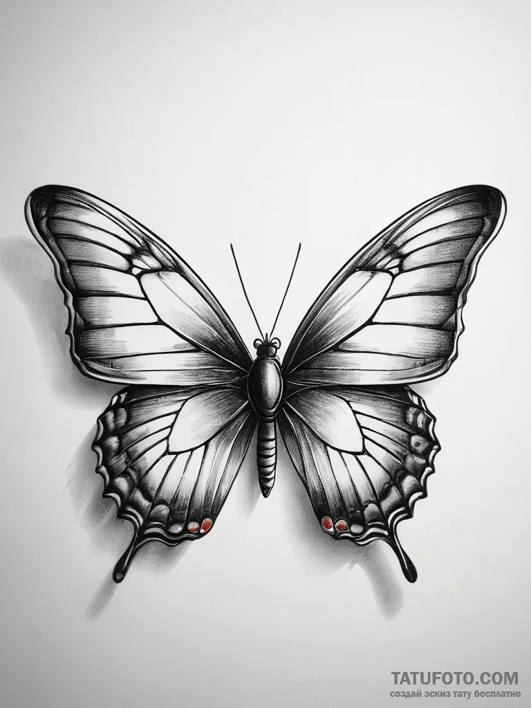 Tattoo sketch butterfly effect, artistic tatt... - эскиз тату (№1757957230_0, 15.09.2025 17:27) — Tatufoto.com
