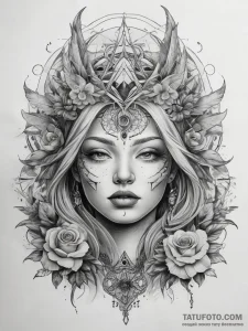 Tattoo sketch mystical land, tattoo flash she... - эскиз тату (№1757958222_0, 15.09.2025 17:43) — Tatufoto.com