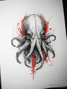 Tattoo sketch cuttlefish, concept art for tat... - эскиз тату (№1757959400_0, 15.09.2025 18:03) — Tatufoto.com