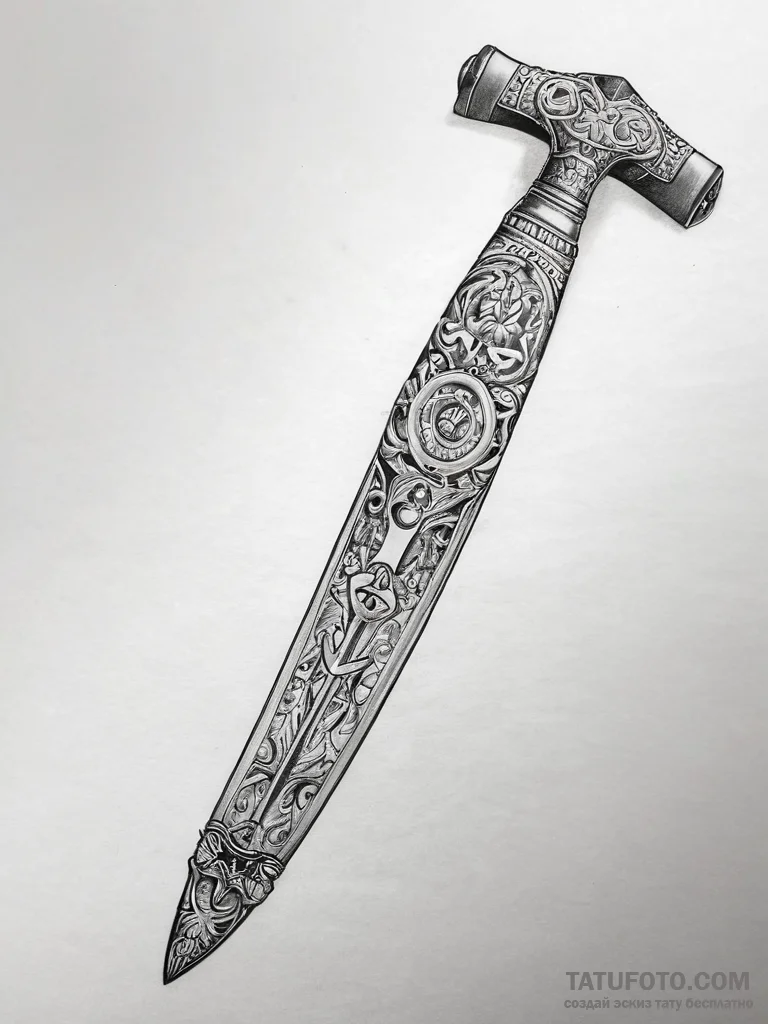 Tattoo sketch straight razor - эскиз тату (№1757961963_0, 15.09.2025 18:46) — Tatufoto.com