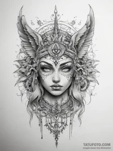 Tattoo sketch mystical past - эскиз тату (№1757962551_0, 15.09.2025 18:55) — Tatufoto.com