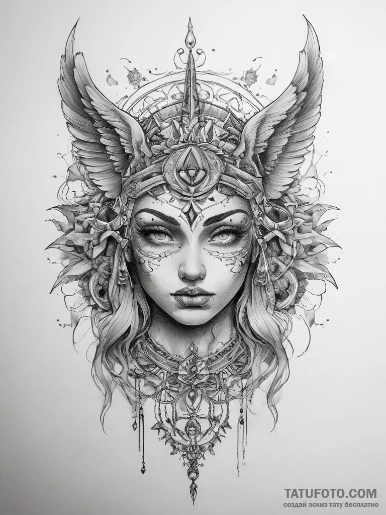 Tattoo sketch mystical past - эскиз тату (№1757962551_0, 15.09.2025 18:55) — Tatufoto.com