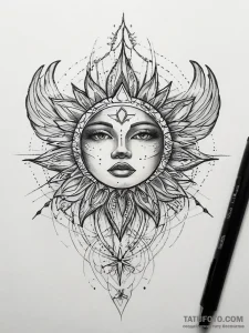Tattoo sketch cosmic soul, tattoo sketch desi... - эскиз тату (№1757963927_0, 15.09.2025 19:18) — Tatufoto.com
