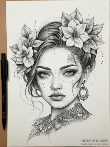 Tattoo sketch realistic портрет человека, tat... - эскиз тату (№1757964910_0, 15.09.2025 19:35) — Tatufoto.com