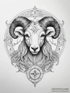 Tattoo sketch aries zodiac symbol - эскиз тату (№1757968868_0, 15.09.2025 20:41) — Tatufoto.com
