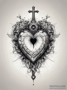 Tattoo sketch heart with a keyhole, ink illus... - эскиз тату (№1757971245_0, 15.09.2025 21:20) — Tatufoto.com