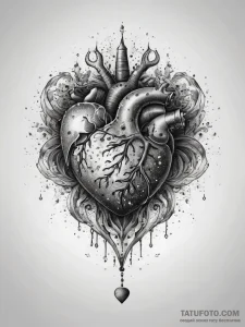Tattoo sketch cosmic heart, tattoo sketch des... - эскиз тату (№1757974015_0, 15.09.2025 22:06) — Tatufoto.com