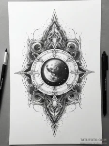 Tattoo sketch cosmic origin - эскиз тату (№1757974225_0, 15.09.2025 22:10) — Tatufoto.com