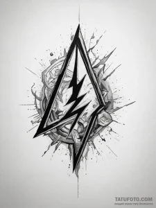 Tattoo sketch thurisaz rune with a lightning... - эскиз тату (№1757976205_0, 15.09.2025 22:43) — Tatufoto.com