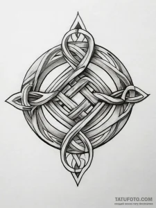 Tattoo sketch slavic knot with a circle, tatt... - эскиз тату (№1757976593_0, 15.09.2025 22:49) — Tatufoto.com