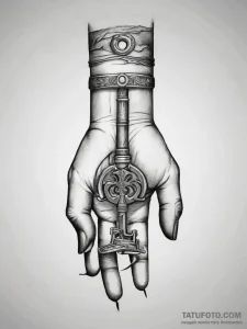 Tattoo sketch hands with a key, ink illustrat... - эскиз тату (№1757977000_0, 15.09.2025 22:56) — Tatufoto.com