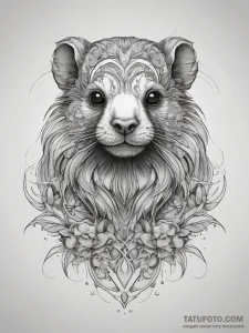 Tattoo sketch marmoset, tattoo line art, on a... - эскиз тату (№1757977395_0, 15.09.2025 23:03) — Tatufoto.com