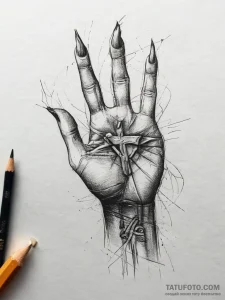 Tattoo sketch hands with a letter, tattoo dra... - эскиз тату (№1758010619_0, 16.09.2025 08:16) — Tatufoto.com