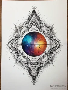 Tattoo sketch cosmic world, artistic tattoo s... - эскиз тату (№1758011990_0, 16.09.2025 08:39) — Tatufoto.com
