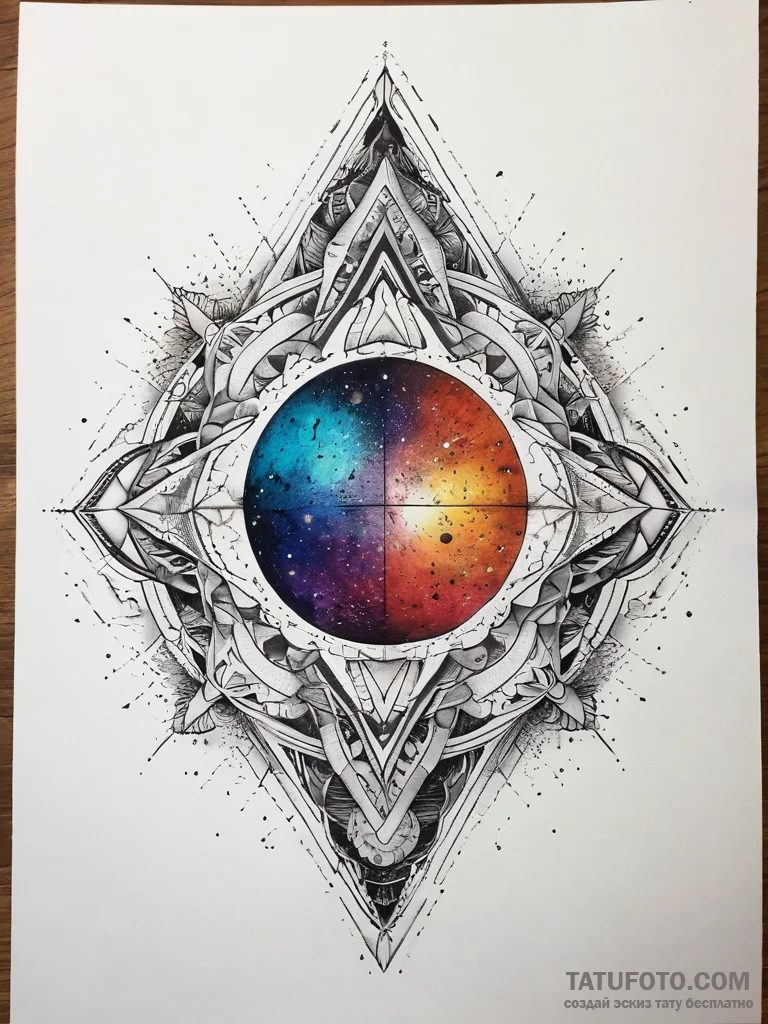Tattoo sketch cosmic world, artistic tattoo s... - эскиз тату (№1758011990_0, 16.09.2025 08:39) — Tatufoto.com