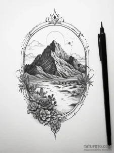 Tattoo sketch desert - эскиз тату (№1758015876_0, 16.09.2025 09:44) — Tatufoto.com