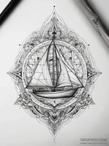 Tattoo sketch парусник, concept art for tatto... - эскиз тату (№1758016660_0, 16.09.2025 09:57) — Tatufoto.com