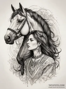 Tattoo sketch ilya muromets with a horse, art... - эскиз тату (№1758016852_0, 16.09.2025 10:00) — Tatufoto.com