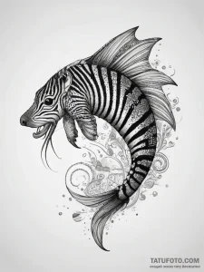 Tattoo sketch zebra pleco, tattoo sketch desi... - эскиз тату (№1758017829_0, 16.09.2025 10:17) — Tatufoto.com