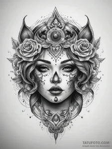 Tattoo sketch hidden, ink illustration for ta... - эскиз тату (№1758018821_0, 16.09.2025 10:33) — Tatufoto.com