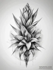 Tattoo sketch yucca, ink illustration for tat... - эскиз тату (№1758033355_0, 16.09.2025 14:35) — Tatufoto.com
