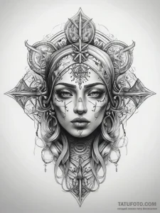 Tattoo sketch divine representation, tattoo f... - эскиз тату (№1758033954_0, 16.09.2025 14:45) — Tatufoto.com