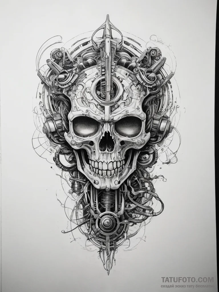 Tattoo sketch biomechanical tattoo - эскиз тату (№1758035111_0, 16.09.2025 15:05) — Tatufoto.com
