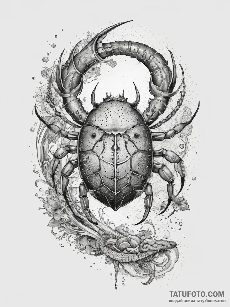 Tattoo sketch horseshoe crab larva, tattoo li... - эскиз тату (№1758035495_0, 16.09.2025 15:11) — Tatufoto.com