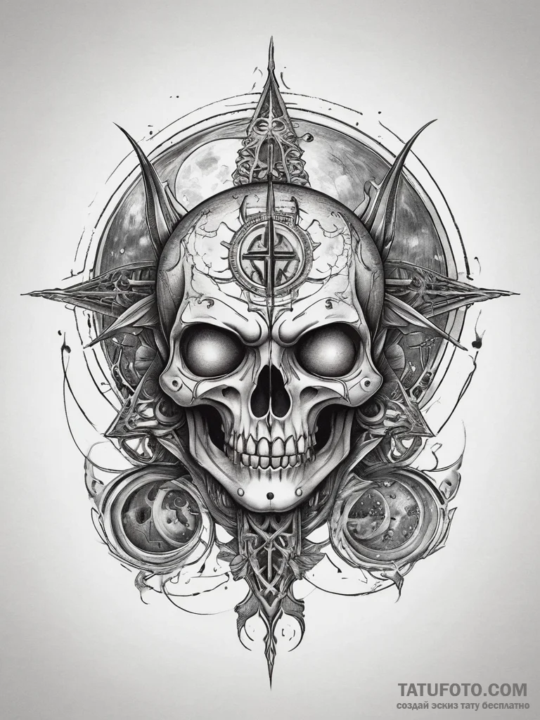 Tattoo sketch hieroglyphic symbol for "evil"... - эскиз тату (№1758037633_0, 16.09.2025 15:47) — Tatufoto.com