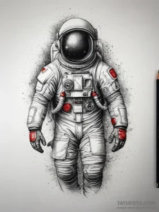 Tattoo sketch astronaut, tattoo sketch design... - эскиз тату (№1758039387_0, 16.09.2025 16:16) — Tatufoto.com