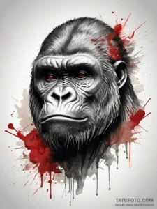 Tattoo sketch gorilla, tattoo line art, sepia... - эскиз тату (№1758039582_0, 16.09.2025 16:19) — Tatufoto.com