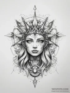 Tattoo sketch cosmic entity - эскиз тату (№1758042886_0, 16.09.2025 17:14) — Tatufoto.com