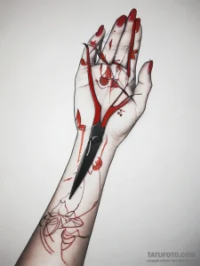 Tattoo sketch hands with a scissors, tattoo s... - эскиз тату (№1758045770_0, 16.09.2025 18:02) — Tatufoto.com