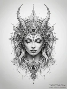 Tattoo sketch mystical entity - эскиз тату (№1758090958_0, 17.09.2025 06:35) — Tatufoto.com