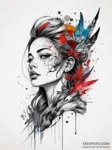 Tattoo sketch cosmic character, ink illustrat... - эскиз тату (№1758092946_0, 17.09.2025 07:09) — Tatufoto.com