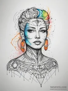 Tattoo sketch cosmic person, ink illustration... - эскиз тату (№1758093350_0, 17.09.2025 07:15) — Tatufoto.com
