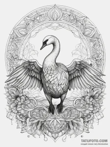 Tattoo sketch trumpeter swan, tattoo flash sh... - эскиз тату (№1758093752_0, 17.09.2025 07:22) — Tatufoto.com