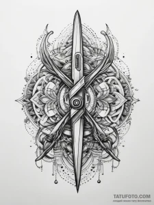 Tattoo sketch scissors, ink illustration for... - эскиз тату (№1758095136_0, 17.09.2025 07:45) — Tatufoto.com