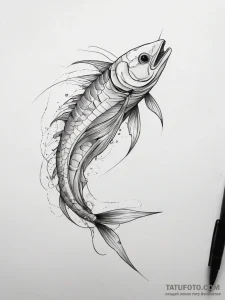Tattoo sketch oarfish, ink illustration for t... - эскиз тату (№1758096519_0, 17.09.2025 08:08) — Tatufoto.com