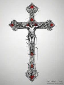 Tattoo sketch cross, concept art for tattoo,... - эскиз тату (№1758096717_0, 17.09.2025 08:11) — Tatufoto.com