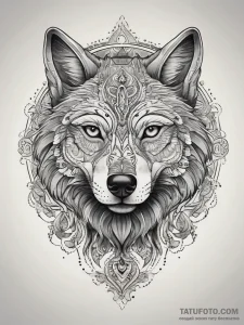 Tattoo sketch dog tags and a wolf, concept ar... - эскиз тату (№1758097916_0, 17.09.2025 08:31) — Tatufoto.com