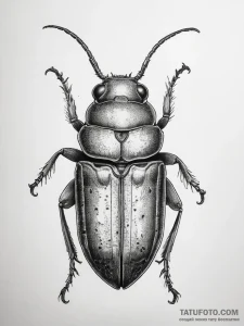 Tattoo sketch cigarette beetle - эскиз тату (№1758098733_0, 17.09.2025 08:45) — Tatufoto.com