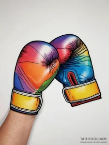 Tattoo sketch boxing gloves with a fist, tatt... - эскиз тату (№1758099330_0, 17.09.2025 08:55) — Tatufoto.com