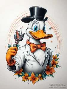Tattoo sketch daffy duck with porky pig, tatt... - эскиз тату (№1758099725_0, 17.09.2025 09:02) — Tatufoto.com