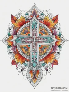 Tattoo sketch slavic embroidery pattern with... - эскиз тату (№1758101952_0, 17.09.2025 09:39) — Tatufoto.com