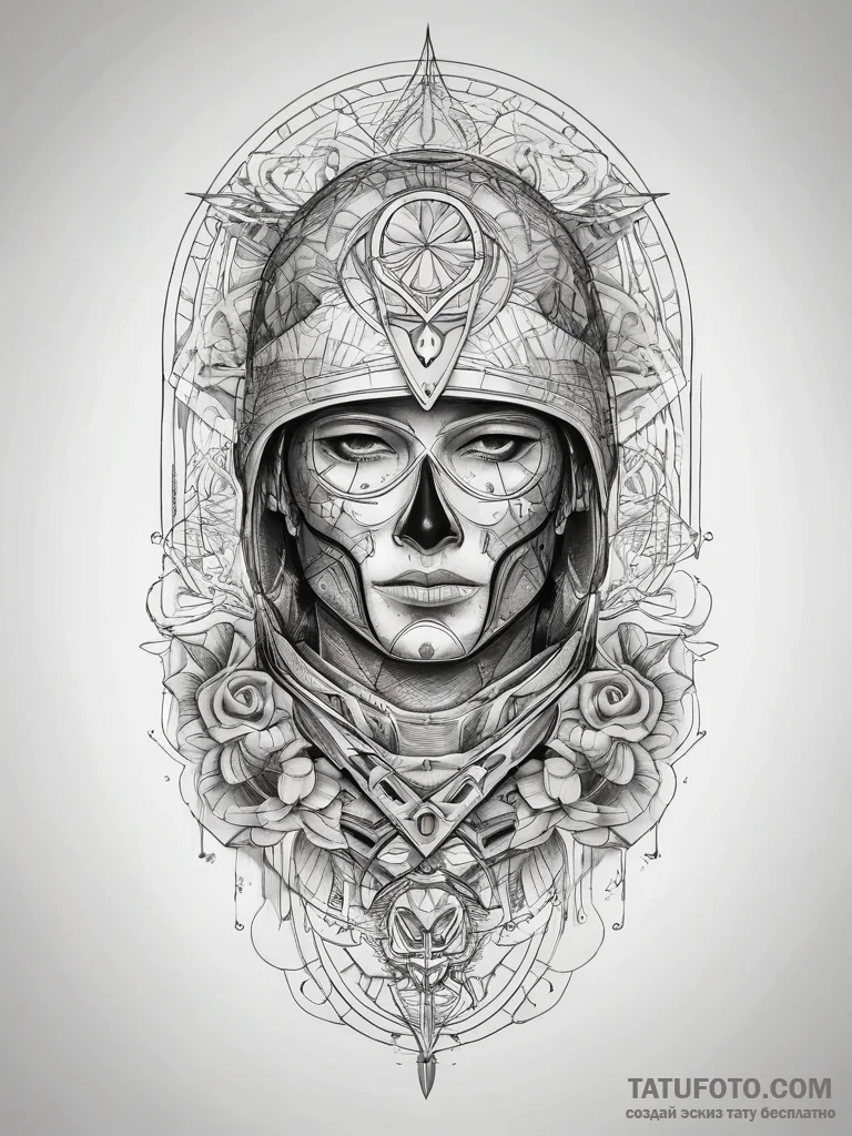 Tattoo sketch soldier with a scissors, ink il... - эскиз тату (№1758102566_0, 17.09.2025 09:49) — Tatufoto.com