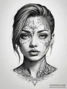 Tattoo sketch face - эскиз тату (№1758102774_0, 17.09.2025 09:52) — Tatufoto.com