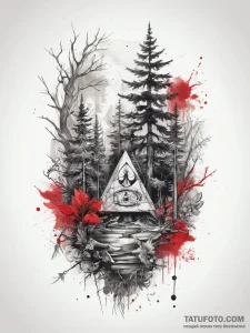 Tattoo sketch forest, ink illustration for ta... - эскиз тату (№1758102977_0, 17.09.2025 09:56) — Tatufoto.com
